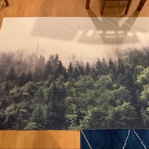 Large Foggy Mountain Forest Tapestry
